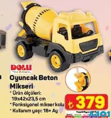 DOLU OYUNCAK BETON MİKSERİ